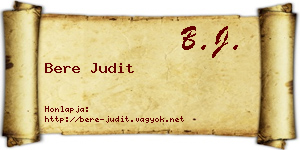 Bere Judit névjegykártya